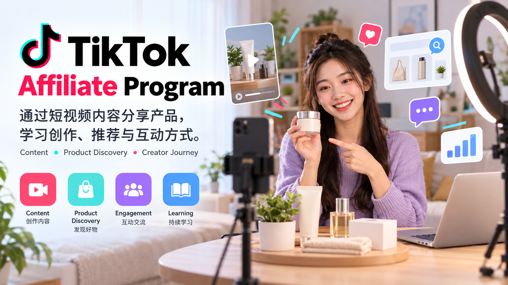 TikTok Affiliate Program：通过短视频内容分享产品，学习创作、推荐与互动方式